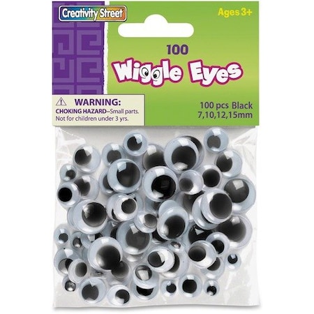 Pacon Wiggle Eyes, Assorted Sizes, Black PAC344602